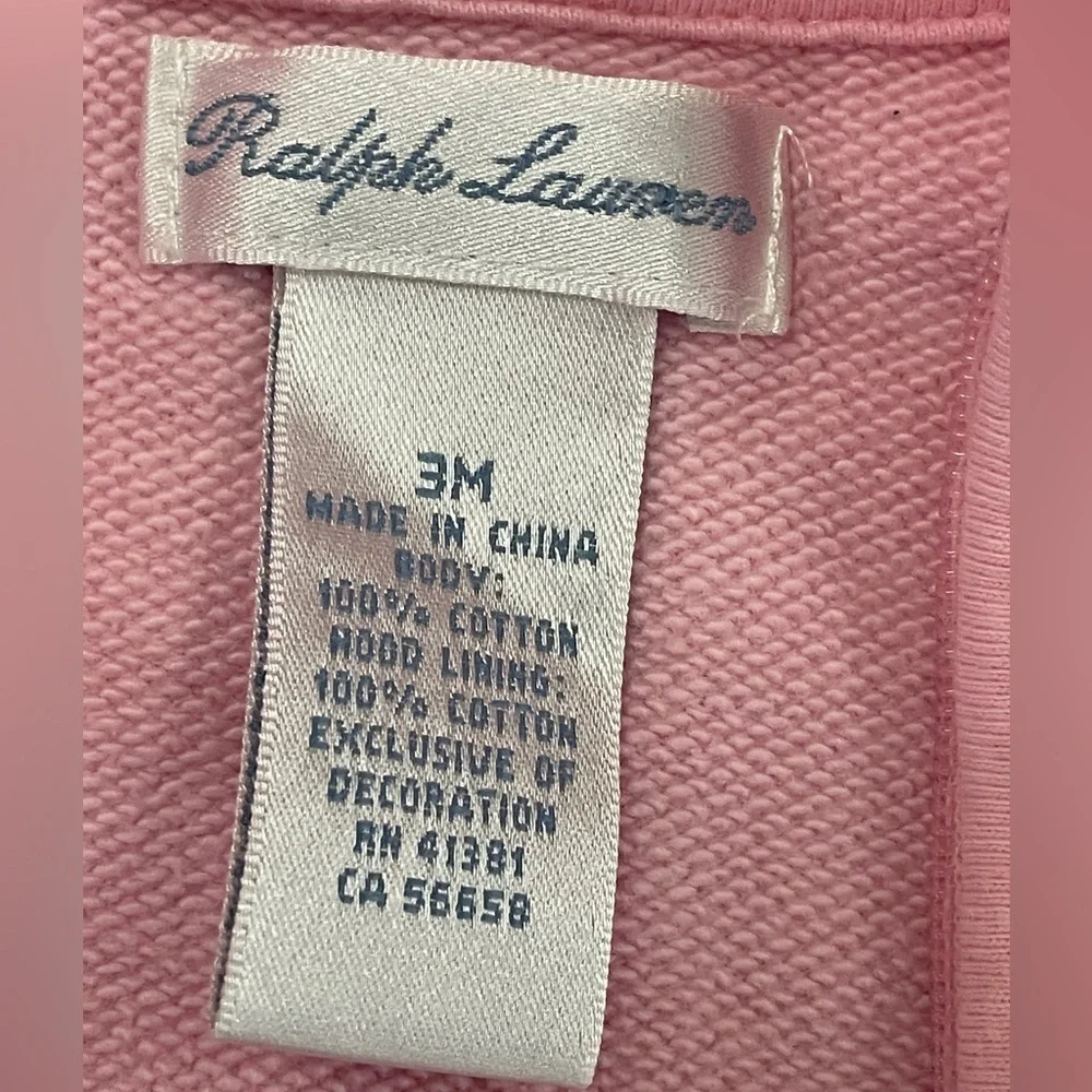 Ralph Lauren pink ruffle hoodie 3M